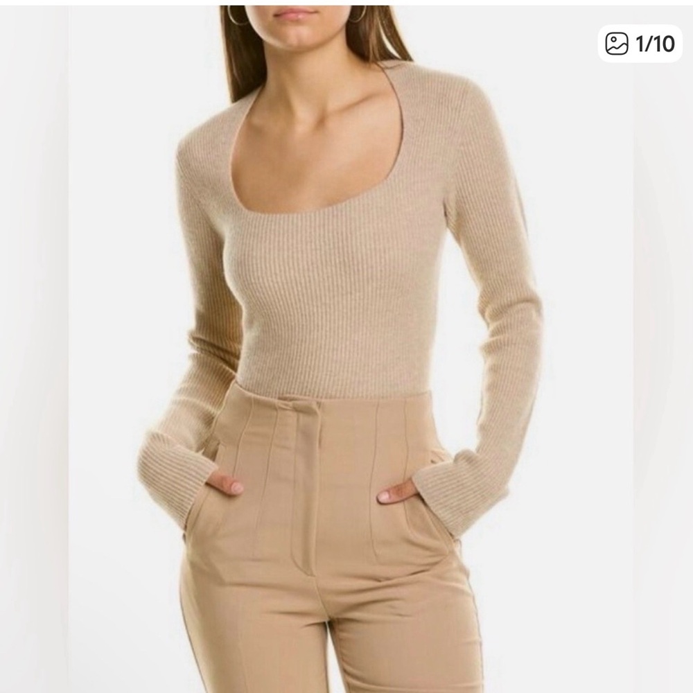 Vince square neck cashmere top